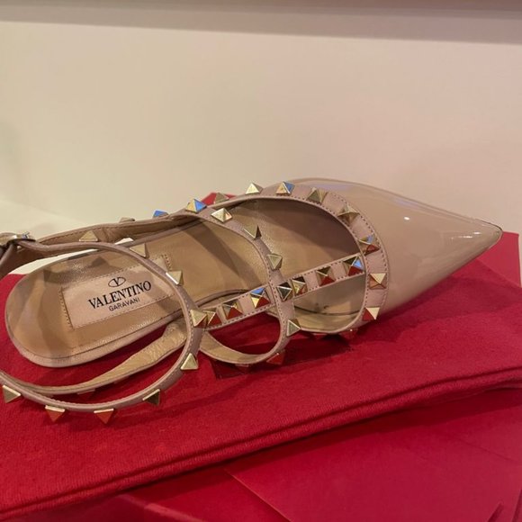 *SOLD* Valentino Rockstud Patent Pumps (Nude/Poudre) - Picture 4 of 6